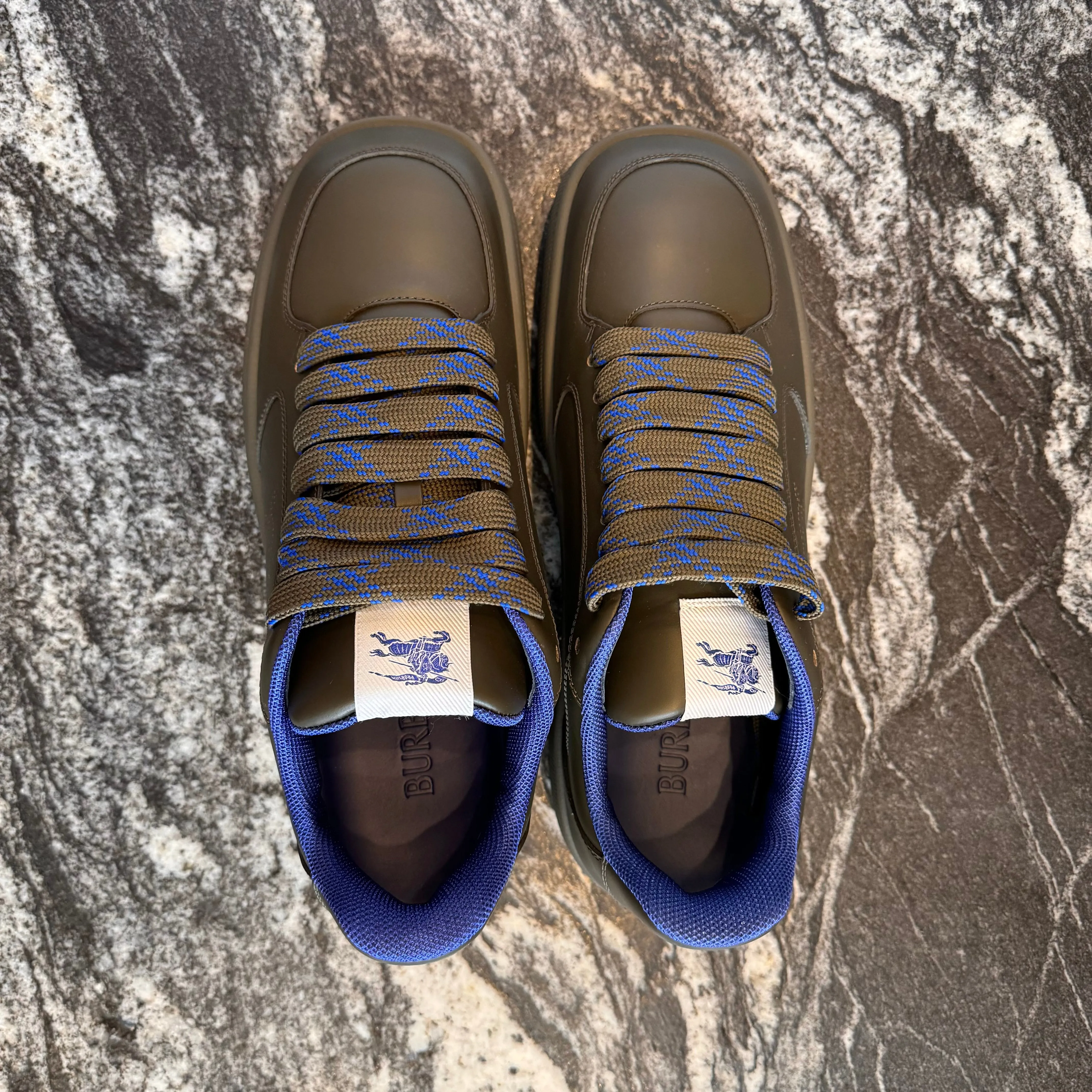 Burberry Leather Stock Sneakers Mens Size 43 US 10/10.5 New