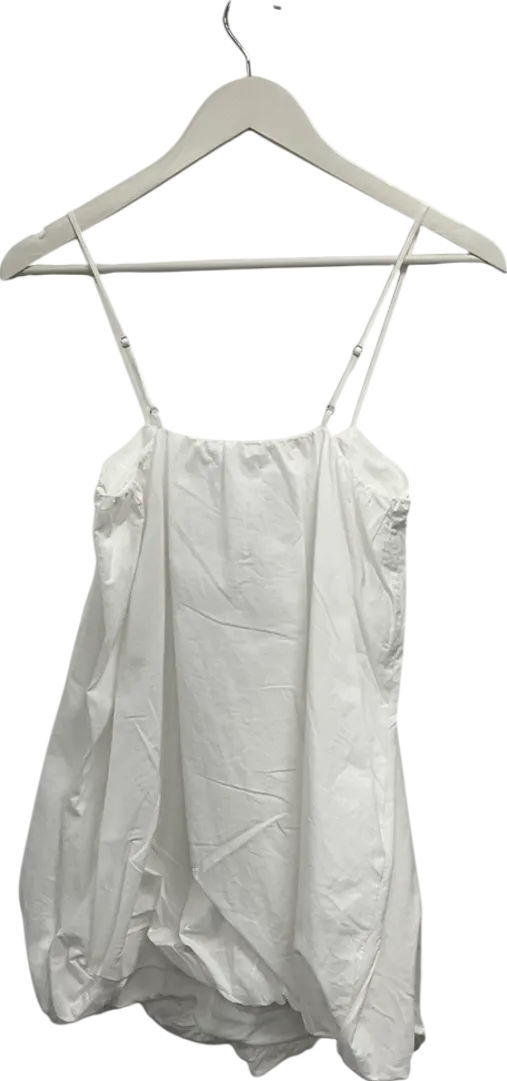 Pull&Bear White Short Strappy Balloon Dress UK XS