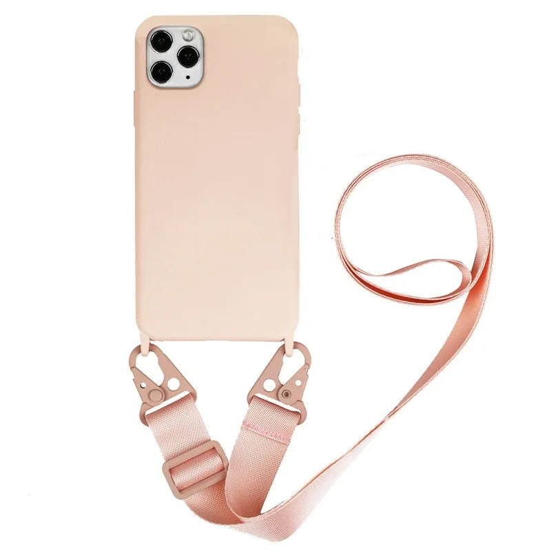 "STRAP" Coque iPhone Silicone Antichocs avec Cordon Beige - URB1™
