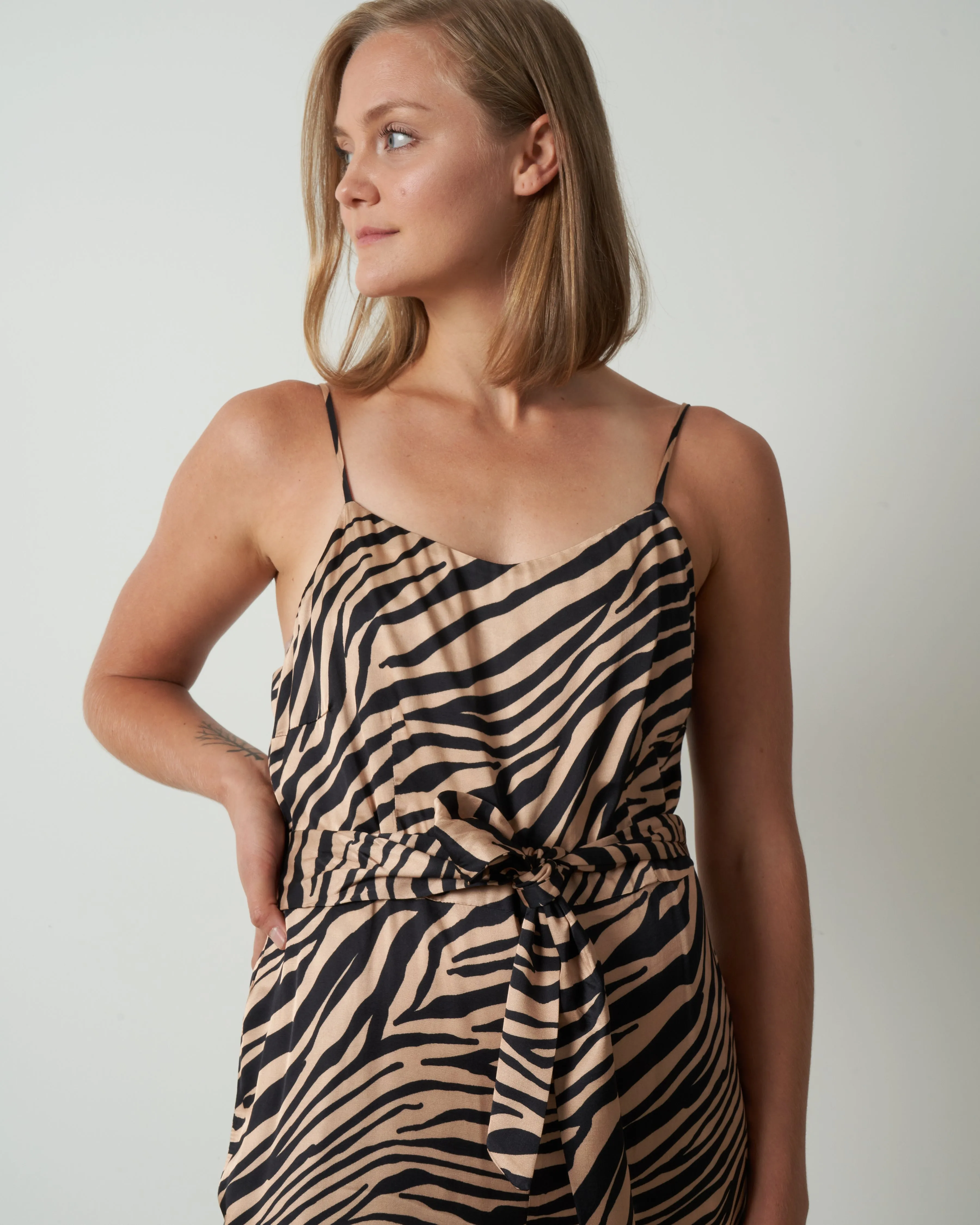 strappy jumpsuit - zebra