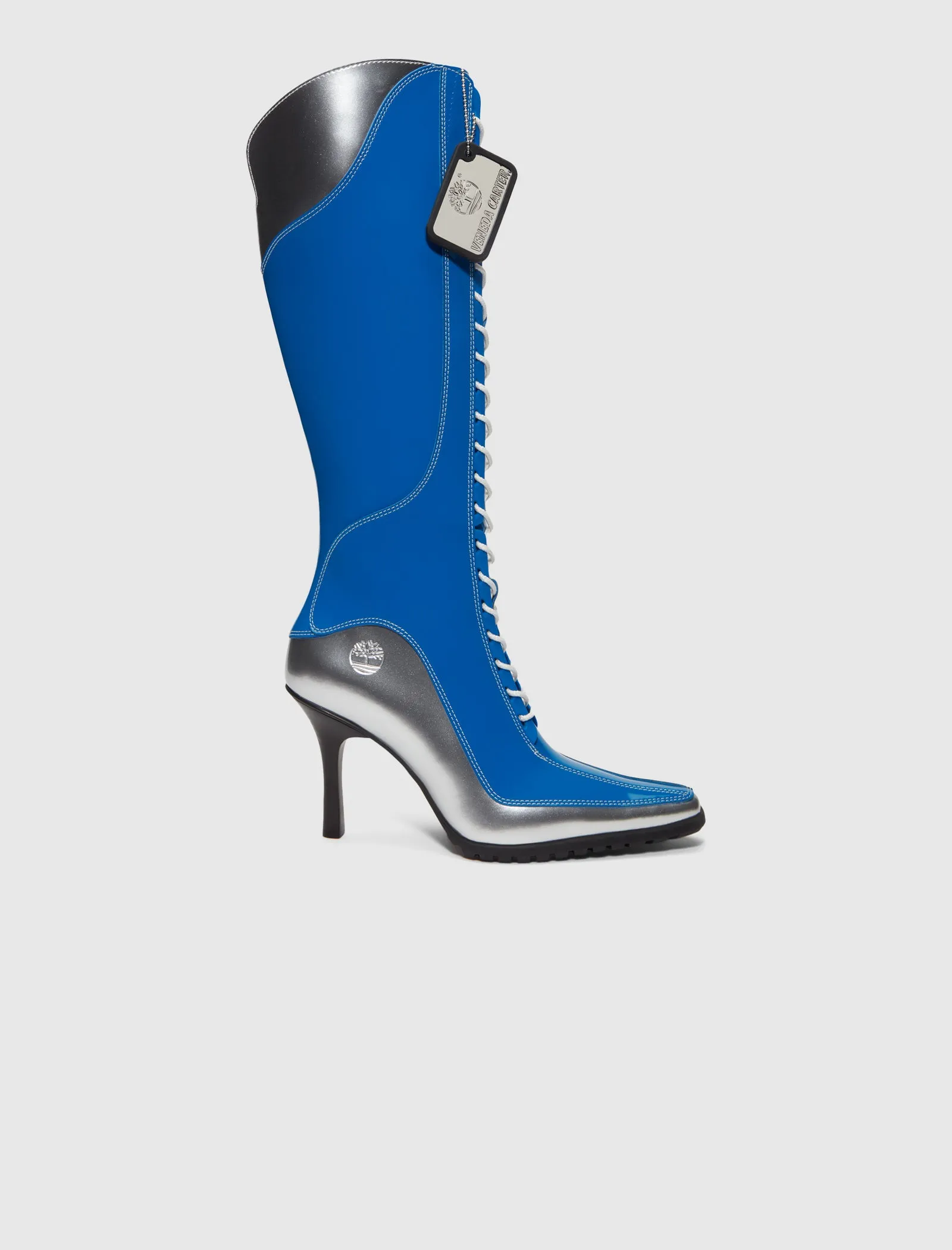 VENEDA CARTER 14-INCH LACE WITH ZIP BOOT "SILVER/BLUE"